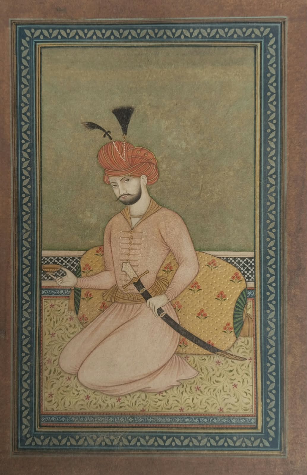Mughal miniature painting of Shah Abbas seated